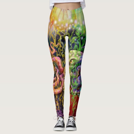 Quallen-Octopus-Außerirdischen Leggings (Vorderseite)