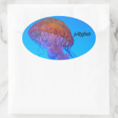 Quallen Ovaler Aufkleber (Tasche)