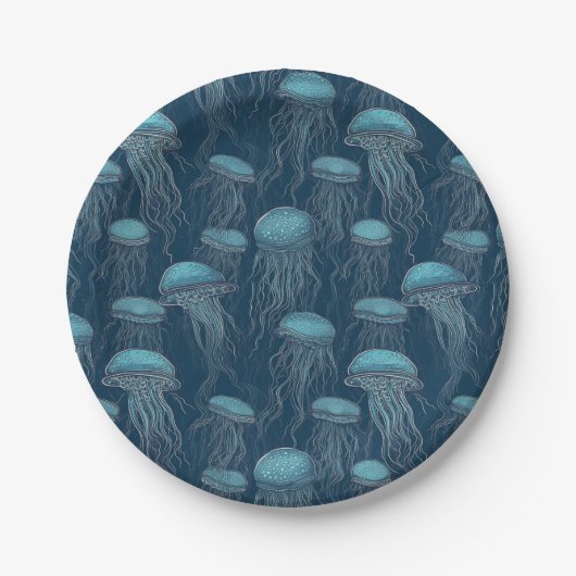 Quallen Pappteller (Vorderseite)