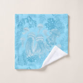 Quallen Pastellblau Badhandtuch Set (Waschlappen)