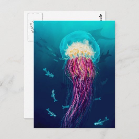 Quallen Postkarte (Vorne/Hinten)
