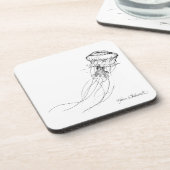 Quallen-schwarzes u. weißes Zeichnen Untersetzer (Linke Seite)