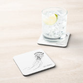 Quallen-schwarzes u. weißes Zeichnen Untersetzer (Rechte Seite)