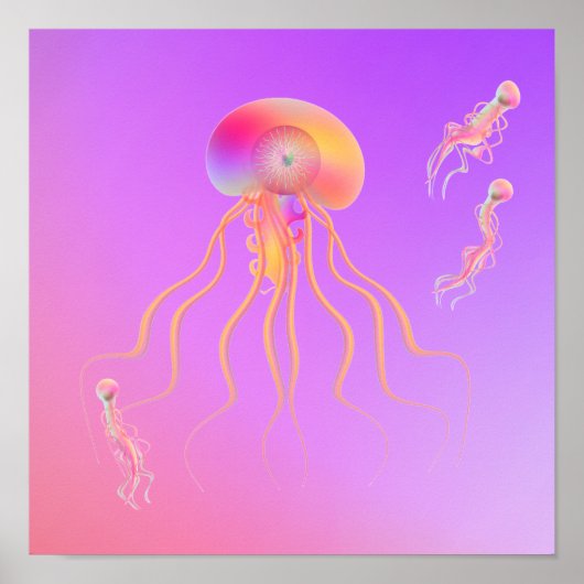 Quallen schwimmen mit Freunden Poster (Vorne)