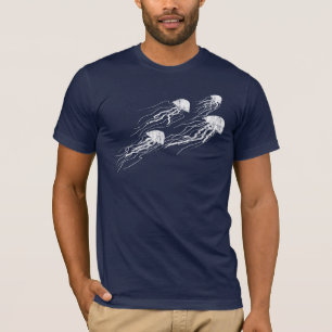 Quallen Silhouetten dunkles T-Shirt