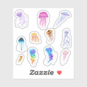 Quallen Stickers Aufkleber (Blatt)