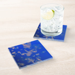 Quallen Swimming Beach Deco Glass Untersetzer