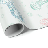 Quallen Treiben Geschenkpapier (Rolleneckpunkt)