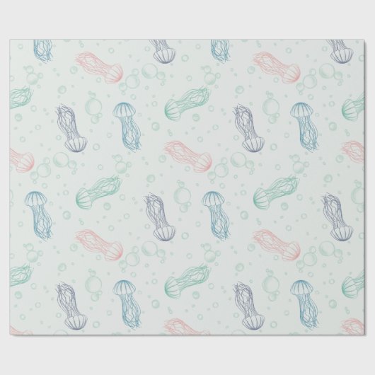 Quallen Treiben Geschenkpapier (Saum)