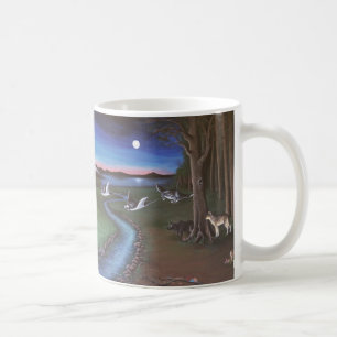 Quallen über die landschaftliche Tasse fliegen