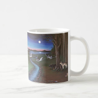 Quallen über die landschaftliche Tasse fliegen