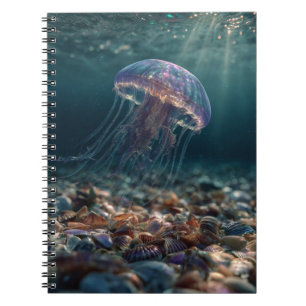 Quallen über Seashell Seabing-Notebook Notizblock