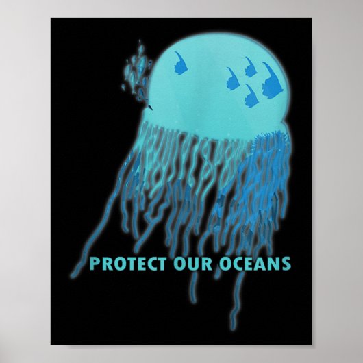 Quallen Umweltschutz, Klimaschutz Poster (Vorne)