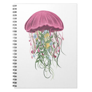Quallen und Blume Notizblock