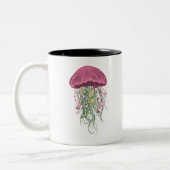 Quallen und Blume Zweifarbige Tasse (Links)