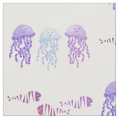 Quallen und Fische Stoff (Nahaufnahme)