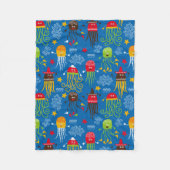 Quallen und Krake Fleecedecke (Vorderseite)