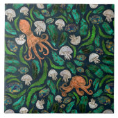 Quallen- und Kraken-Muster Fliese (Vorderseite)