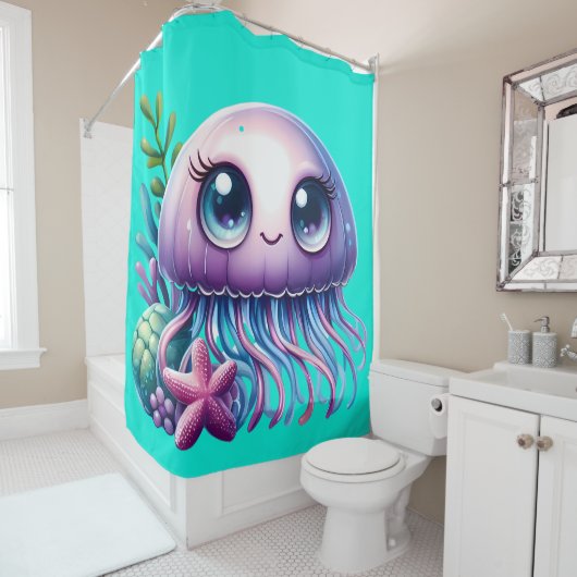 "Quallen und Seebarsch-Buddies" Duschvorhang (Beispiel)