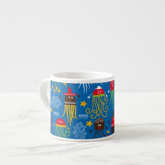 Quallen und Tintenfische Espressotasse (Vorderseite Links)