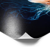 Quallen Unterwasser - Dunkles Licht Fotodruck (Ecke)