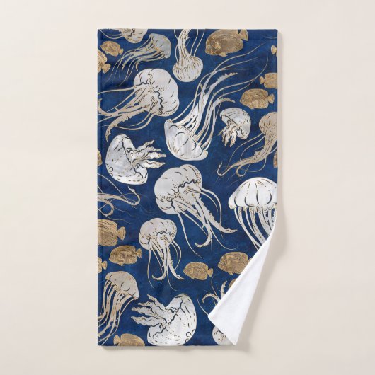Quallen-Unterwassermuster Badhandtuch Set (Handtuch)