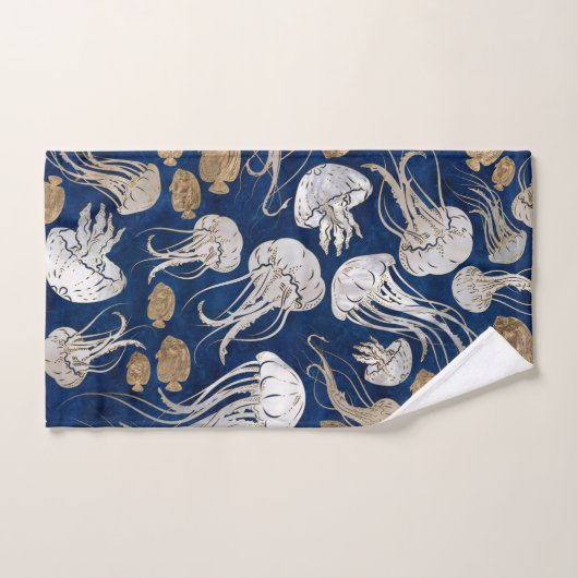 Quallen-Unterwassermuster Badhandtuch Set (Handtuch)