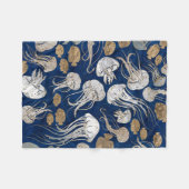 Quallen-Unterwassermuster Fleecedecke (Vorderseite (Horizontal))