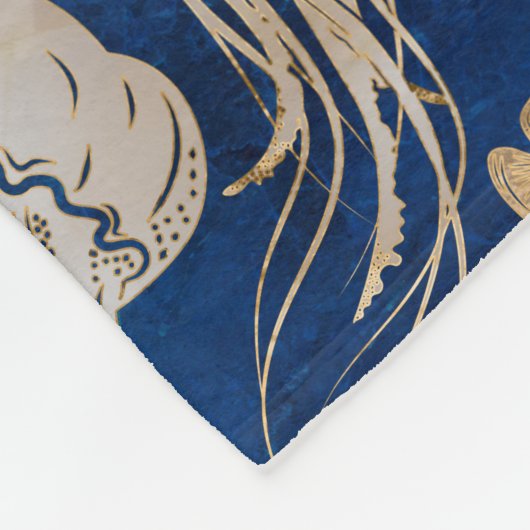 Quallen-Unterwassermuster Fleecedecke (Ecke)