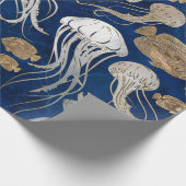 Quallen-Unterwassermuster Geschenkpapier (Ecke)