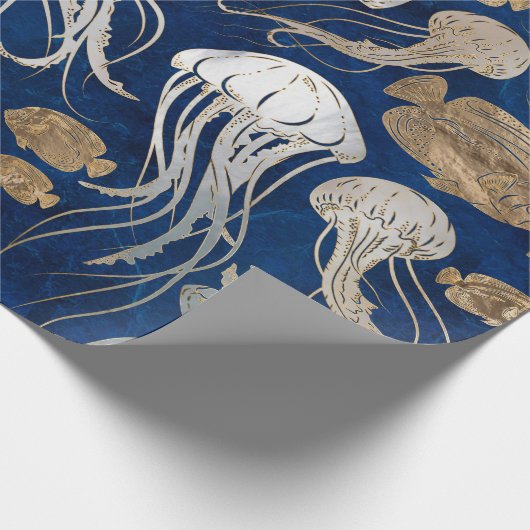 Quallen-Unterwassermuster Geschenkpapier (Ecke)