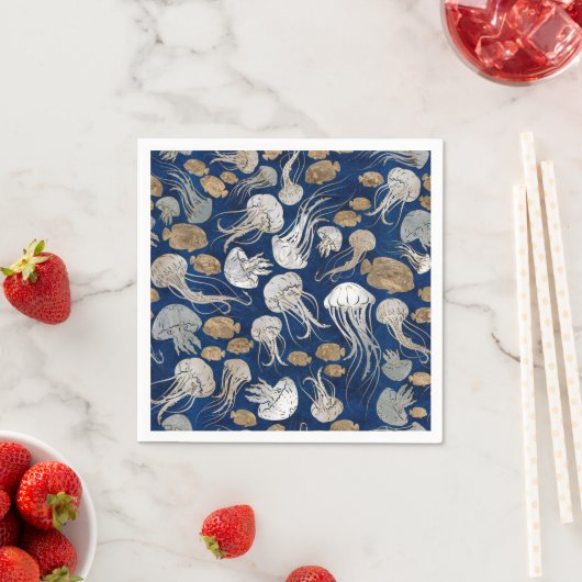 Quallen-Unterwassermuster Serviette (Beispiel)