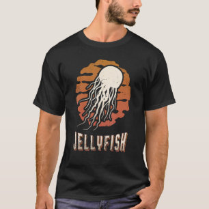 Quallen Vintage Retro Klassisches Tier Sonnenunter T-Shirt