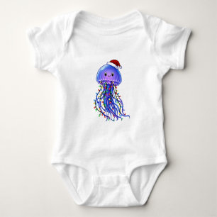 Quallen-Weihnachtsmannhut-Weihnachtslichter Frohe Baby Strampler