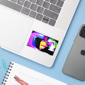 Quallen Wellen Spaß Aufkleber (Laptop mit iPhone)