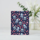 Quallenfisch-Liebe Postkarte (Stehend Vorderseite)