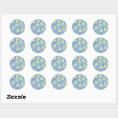 Quallenfisch Ukelele Sticker in Blau (Blatt)