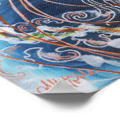 Quallenfische Farbenfrohe Ozeanwelle Kunst, Dichtu Poster (Ecke)