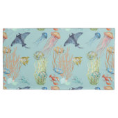 Quallenkoralle und tropische Fische Kissenbezug (Vorderseite-Links)