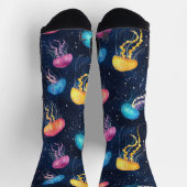 Quallenmedusa Chalk Zeichne Muster Schwarz Socken (Oben)