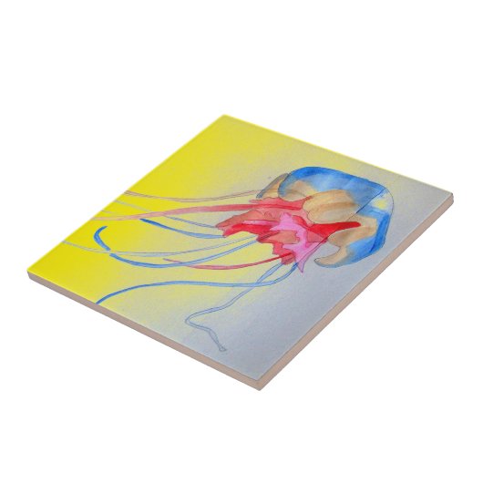 Quallenmeerwesen Originale Kunstdarstellung Fliese (Seite)