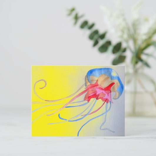 Quallenmeerwesen Originale Kunstdarstellung Postkarte (Stehend Vorderseite)