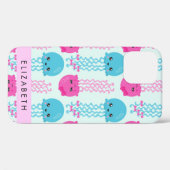 Quallenmuster, Niedliche Quallen, Meer, Ihr Name Case-Mate iPhone Hülle (Rückseite (Horizontal))