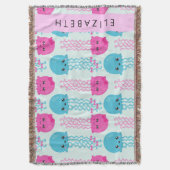 Quallenmuster, Niedliche Quallen, Meer, Ihr Name Decke (Vorderseite Vertikal)