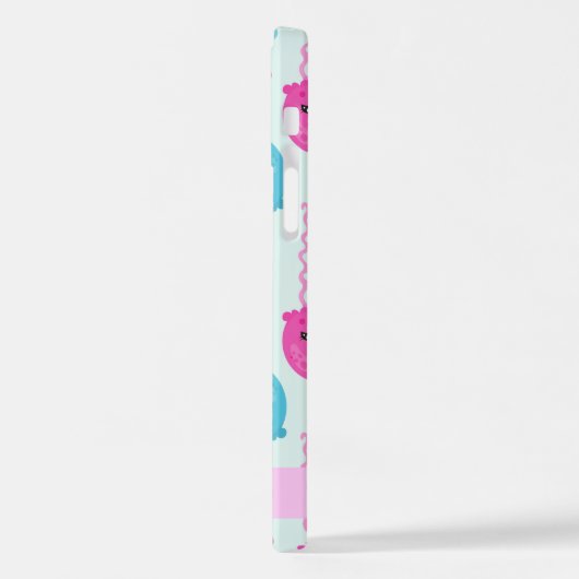 Quallenmuster, Niedliche Quallen, Meer, Ihr Name iPhone Hülle (Linke Seite)