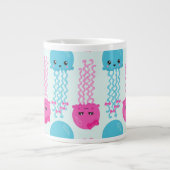 Quallenmuster, Niedliche Quallen, Meer, Ihr Name Jumbo-Tasse (Vorderseite)