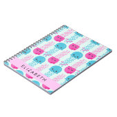 Quallenmuster, Niedliche Quallen, Meer, Ihr Name Notizblock (Linke Seite)