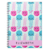 Quallenmuster, Niedliche Quallen, Meer, Ihr Name Notizblock (Vorderseite)