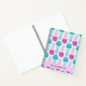 Quallenmuster, Niedliche Quallen, Meer, Ihr Name Notizblock (Innenseite)