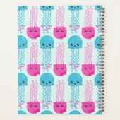 Quallenmuster, Niedliche Quallen, Meer, Ihr Name Planer (Rückseite)